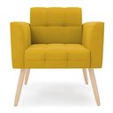 Ver imagem 6 de Poltrona Sala Decorativa Kit 2 Elisa Pé Palito Natural Veludo Mostarda D03 - D’Rossi