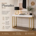 Ver imagem 2 de Aparador Planalto 90cm Pés de Ferro - Branco/Dourado