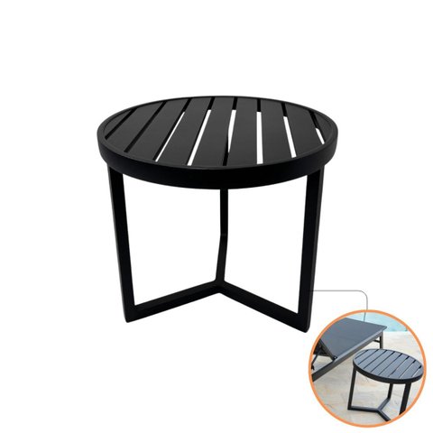 Mesa Lateral Apoio Verona Ripada Alumínio Resistente Antiferrugem