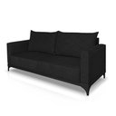 Ver imagem 2 de Sofá Living 2 Lugares com Pés de Ferro Almofadas Soltas 160cm Neso Bouclê Preto G63 - Gran Belo