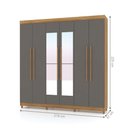 Ver imagem 2 de Guarda-roupa Elegance 6 Portas Nature Alasca com Espelho 8 Pés Madeira 225x218cm