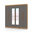 Ver imagem 3 de Guarda-roupa Elegance 6 Portas Nature Alasca com Espelho 8 Pés Madeira 225x218cm