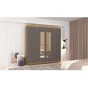 Ver imagem 5 de Guarda-roupa Elegance 6 Portas Nature Alasca com Espelho 8 Pés Madeira 225x218cm