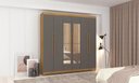 Ver imagem 5 de Guarda-roupa Elegance 6 Portas Nature Alasca com Espelho 8 Pés Madeira 225x218cm
