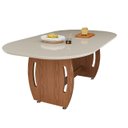 Ver imagem 2 de Mesa de Jantar Oval 137x90 Cm 6 Lugares para Sala de Jantar ou Cozinha:off White/nature