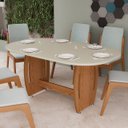 Ver imagem 1 de Mesa de Jantar Oval 137x90 Cm 6 Lugares para Sala de Jantar ou Cozinha:off White/nature