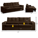 Ver imagem 2 de Sofá Retrátil 2 Lugares 170cm com Molas Magali Suede Marrom
