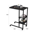 Ver imagem 2 de Mesa Auxiliar para Sofá Cama com Rodízios e Prateleiras Fit