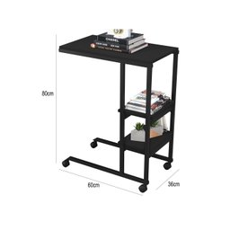 Mesa Auxiliar para Sofá Cama com Rodízios e Prateleiras Fit - 2