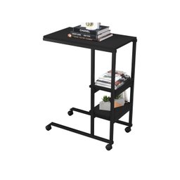 Mesa Auxiliar para Sofá Cama com Rodízios e Prateleiras Fit - 3
