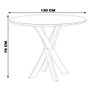 Mesa Sala de Jantar e Cozinha 120 cm Soler Com Tampo com Vidro Branco/Imbuia - Gran Belo - 2
