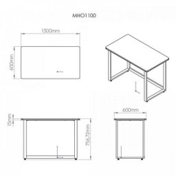 Mesa Office MHO 1300 Amêndola Rústica - Borda de 15mm - 6