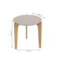 Ver imagem 2 de Mesa Lateral Tchequia Off White Perolizado/freijo