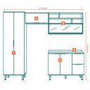 Ver imagem 3 de Armarios Lavanderia 4 Modulos Mdf 270 Cm Tosc Freijo Nero Mxm Freijo Nero