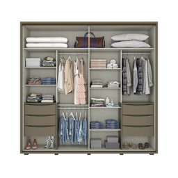 Guarda-Roupa 2 Portas Correr Henn Havaí D306-108 6 Gavetas Duna/OFF White SE - 3 Guarda-Roupa 2 Portas Correr Henn Havaí D306-108 6 Gavetas Duna/OFF White SE - 3