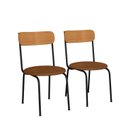 Ver imagem 2 de Kit 2 Cadeiras Estofadas Modelo 188 em Aço Carbono Preto