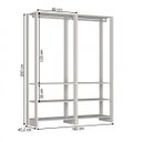 Ver imagem 2 de Closet Modulado 2 Peças com 2 Cabideiros e 3 Nichos Yes Branco/Marrom