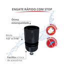 Ver imagem 2 de Engate Rápido com Stop 1/2" e 7/16" para Mangueira Cor Preto Durín