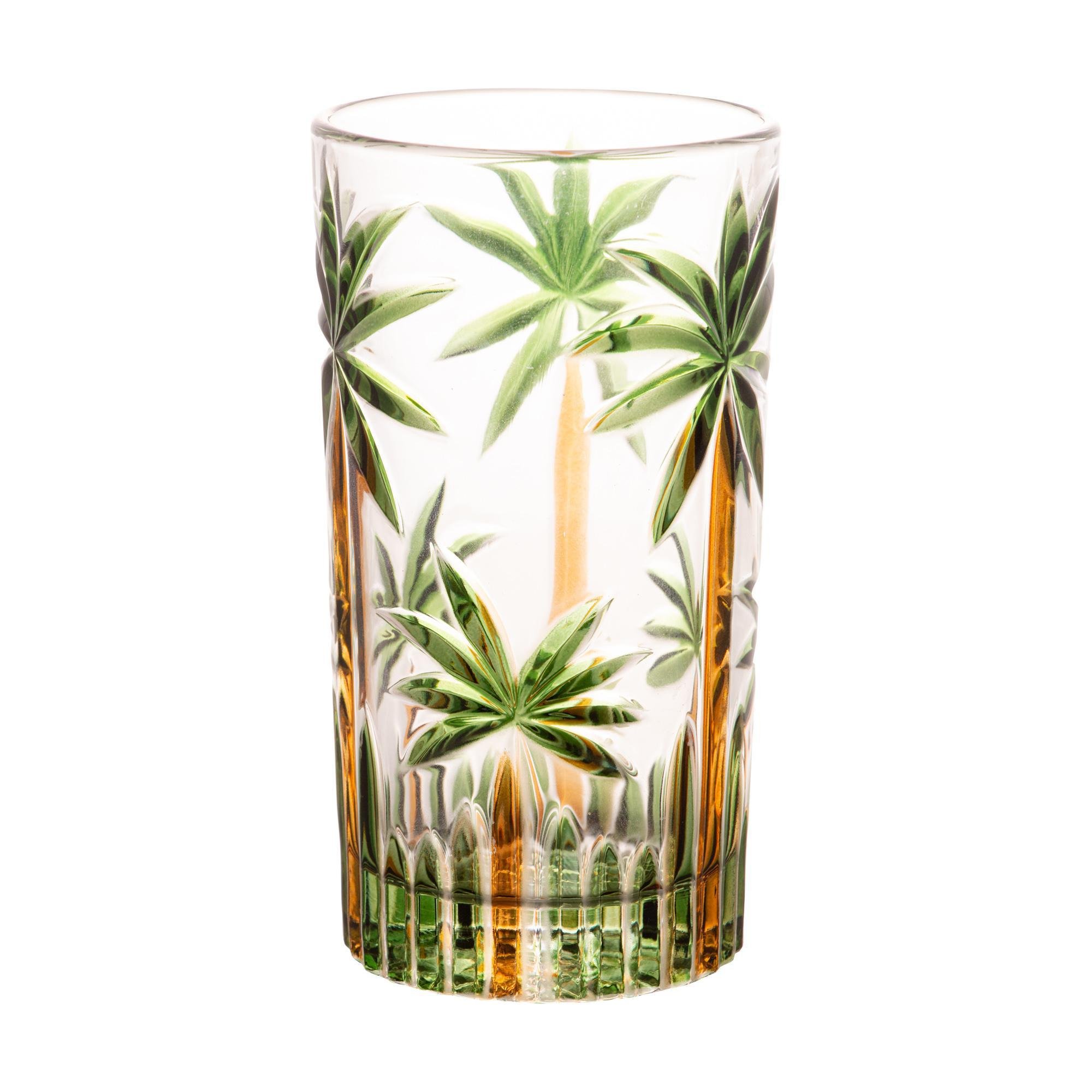 Conjunto de Copo Alto em Cristal Palm Tree 360ml 6 Peças