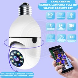 Câmera de Segurança Lâmpada IP Wi-fi 360 Infravermelho 1080P - 3