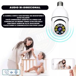Câmera de Segurança Lâmpada IP Wi-fi 360 Infravermelho 1080P - 7