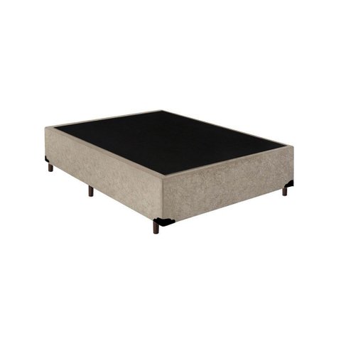 Base Box Casal NK Camas Suede Bege 40x138x188