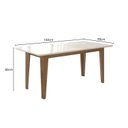 Ver imagem 3 de Conjunto Sala de Jantar Mesa Retangular Liz com Vidro 160cm 6 Cadeiras Josi Marrom/Carvalho/Bege/Off White