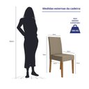Ver imagem 4 de Conjunto Sala de Jantar Mesa Retangular Liz com Vidro 160cm 6 Cadeiras Josi Marrom/Carvalho/Bege/Off White