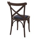 Ver imagem 2 de Cadeira de Madeira Maciça Katrina Cross Estofada em Couríssimo - Imbuia