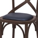 Ver imagem 4 de Cadeira de Madeira Maciça Katrina Cross Estofada em Couríssimo - Imbuia