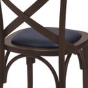 Ver imagem 3 de Cadeira de Madeira Maciça Katrina Cross Estofada em Couríssimo - Imbuia