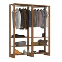 Ver imagem 1 de Closet Modulado 2 Peças com 2 Cabideiros e 3 Nichos Yes Marrom
