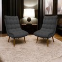 Ver imagem 2 de Kit 2 Poltronas para Sala Decorativa Consultório Clínica Recepção Salão Manicure Sufler Decorativa L
