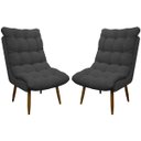 Ver imagem 1 de Kit 2 Poltronas para Sala Decorativa Consultório Clínica Recepção Salão Manicure Sufler Decorativa L
