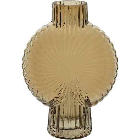 Vaso Decorativo Enfeite Planta Caracol Vidro 24x17x6cm Âmbar