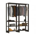 Ver imagem 1 de Guarda-Roupa Modulado Closet 2 Peças com 2 Cabideiros e 3 Nichos Yes Preto