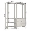 Ver imagem 4 de Closet Modulado 2 Peças com 2 Cabideiros 3 Gavetas e 4 Nichos Yes Branco