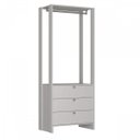Ver imagem 2 de Closet Modulado 2 Peças com 2 Cabideiros 3 Gavetas e 4 Nichos Yes Branco