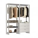 Ver imagem 1 de Closet Modulado 2 Peças com 2 Cabideiros 3 Gavetas e 4 Nichos Yes Branco