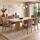 Ver imagem 1 de Conjunto Sala de Jantar 6 Lugares Retangular Tampo MDF 160x80cm Mesa Lyra e Cadeiras Carol