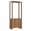 Ver imagem 2 de Conjunto Modulado Guarda-Roupa Closet 2 Peças com 2 Cabideiros 3 Gavetas e 4 Nichos Yes Marrom