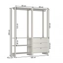 Ver imagem 4 de Conjunto Modulado Guarda-Roupa Closet 2 Peças com 2 Cabideiros 3 Gavetas e 4 Nichos Yes Marrom