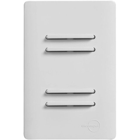 2 Interruptores Simples e 2 Interruptores Paralelos com Placa 4x2 Branca da Linha Novara - Dc-1100/1