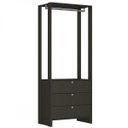 Ver imagem 4 de Guarda-Roupa Modulado Closet 2 Peças com 2 Cabideiros 3 Gavetas e 4 Nichos Yes Preto