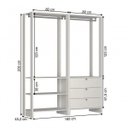 Ver imagem 2 de Guarda-Roupa Modulado Closet 2 Peças com 2 Cabideiros 3 Gavetas e 4 Nichos Yes Preto