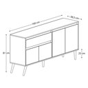 Ver imagem 4 de Buffet Aparador 4 Portas 1 Gaveta Ravi Nature Off White