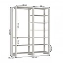 Ver imagem 2 de Closet Modulado 2 Peças com 1 Cabideiro e 9 Nichos Yes Branco/Marrom