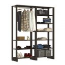 Ver imagem 1 de Guarda-Roupa Modulado Closet 2 Peças com 1 Cabideiro e 9 Nichos Yes Preto