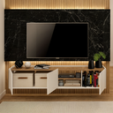 Ver imagem 4 de Rack para TV Suspenso 136cm Moscou com 3 Portas e 1 Nicho Byhouse