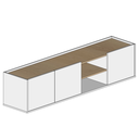 Ver imagem 2 de Rack para TV Suspenso 136cm Moscou com 3 Portas e 1 Nicho Byhouse